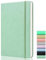 Taccuino A5 - Quaderno a Righe - Carta Spessa 120GSM, 172 Pagine, Premio Taccuino copertina rigida con Tasca Posteriore, Banda Elastica, 2 Nastri di Marca, per le Note, Ufficio, Studio, Palegreen