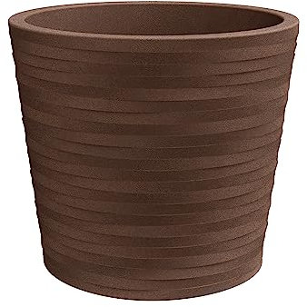 NICOLI Pot à bol cylindrique HERMES ELEGANCE, en résine, technique rotationnelle, pour intérieur et extérieur, diamètre 30 cm 40 fleur (Ø cm 30 cm, Corten)