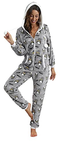 LCpddajlspig Pigiama Donna Intero Elegante Pigiama Pile Pigiama Stitch Peloso Caldo Pigiama Peloso Pigiama Flanella Cotone Lungo Pigiama Pile Pigiama Felpato