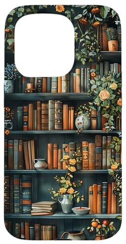 iPhone 15 Pro Books and Coffee Vintage Library Case