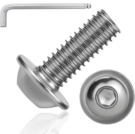 30 Stück Linsenkopfschrauben M6, Edelstahl Schrauben M6 x 20mm mit Inbusschlüssel Innensechskant Flachkopfschrauben mit Flansch Gewindeschrauben Vollgewinde