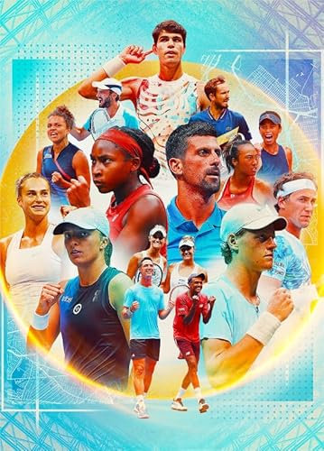 WDZFF Jigsaw Puzzle 1000 Pieces Tennis Poster Colorful Ability Game For The Whole Family Adult Yw91Zq