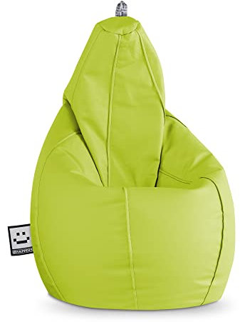Happers Sitzsack Birne aus Kunstleder Indoor Grün XXL