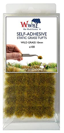 War World Scenics 10mm Self-Adhesive Static Grass Tufts x 100 –Wild Grass