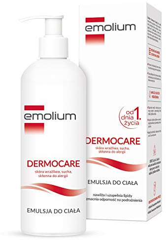 EMOLIUM Body Emulsion 400ml - For Newborns - From Day 1 - Dry & Sensitive Skin Emolium EmulSJA DO CIAŁA OLEJ Macadamia MasŁo Shea UREA TRÓJGLICERYDY