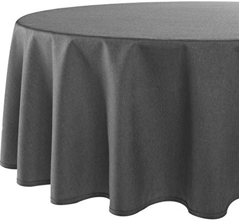 Tischdeckenshop24 Tischdecke WIEN anthrazit Premium, schmutzabweisend, ganzjährig, rund 160 cm