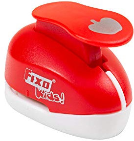 FIXO Manzana Kids 62951 Perforatrice en Forme de Pomme. 2,5 cm. Taille Moyenne, Plastique, Rouge, Mediano