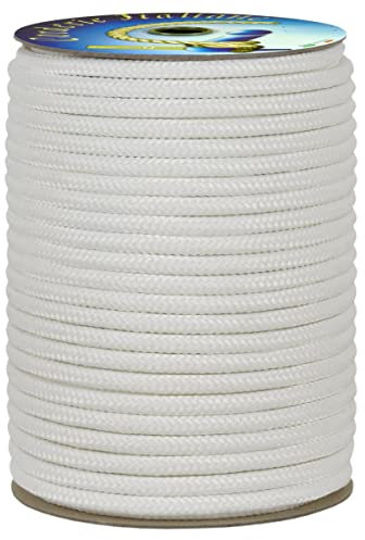 Corderie Italiane 006069355 Treccia ecopol bianca, 8 mm - 50 mt, corda multiuso, stabilizzata ai raggi U.V., resiste a intemperie, rottura 360 kg