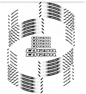 PSLER® Motorrad Felgenrandaufkleber Rim Stripes Aufkleber für CB125R (Weiß)