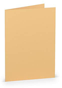 PAPERADO 50 Faltkarten DIN B6 - Melon gerippt Lachs - 220 g/m² - 12 x 16,9 cm - Blanko Doppelkarten Klappkarten Basteln Einladungskarten