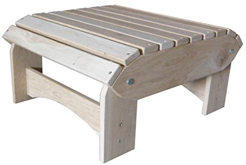 Original Dream-Chairs since 2007 Adirondack Fusshocker Comfort aus massivem Eichenholz als Bausatz Gartenhocker auch als Beistelltisch auf Balkon, Terrasse, Garten