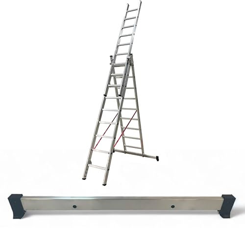 BTF | Base Estabilizadora Escaleras Industriales 110 cm de Largo, Perfil 65x25 mm | Distancia Entre Agujeros 435 ± 5 mm | 1, 2 o 3 tramos por Encima de los 3,0 Metros de Alto. BTF-BEST110