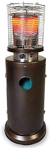 HKPLDE Acier Inoxydable Chauffage De Terrasse 48000-BTU Propane Liquide sur Pied Parasol Chauffant Chauffage De Table-Marron