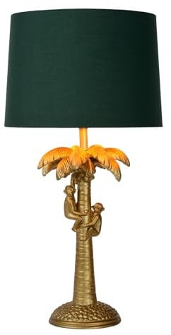 LUCIDE EXTRAVAGANZA COCONUT - Lampe de table - Ø 30,5 cm - 1xE27 Or Mat/Laiton/Vert