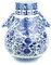 Fine Asianliving Chinesische Vase Porzellan Drache Hirsche Blau und Weiß D24xH29cm China Dekorative Vase Blumenvase Orientalische Keramik Vase