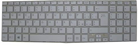 Tastiera del Computer Portatile per Sony VAIO SVF152 SVF153 9Z.NAEBQ.10E 149241061IT AEHK9I001203A Italia IT Bianco con retroilluminato Nuovo