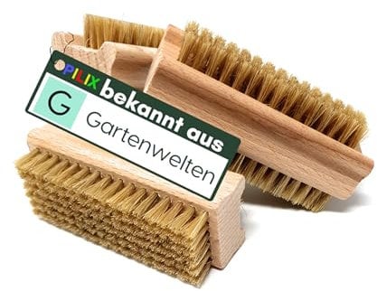 PILIX Nagelbürste Naturborsten Holz WEICH | Nagelbürste Kinder | Handbürste Nagelbürste 3 Bürsten | Nail Brush | Handwaschbürste Holz | Bürste Naturborsten | Buchenholz | Fingerbürste Tierborsten