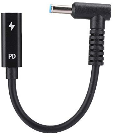 Goshyda Entrée Femelle de Type C vers Câble de d'alimentation PD 4,5 X 0,6 Mm Adapté à la Conversion du Chargeur PD de Type C en Alimentation pour Ordinateur Portable HP