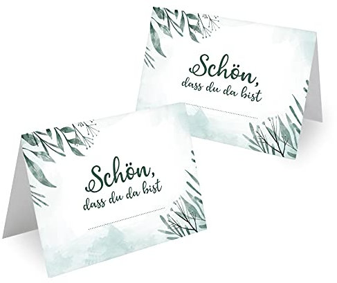 Tischkarten Hochzeit Geburtstag DIN A7 - Design Platzkarten zum Beschriften in vielen verschiedenen Designs (50x Stück, Blütenstrauch)
