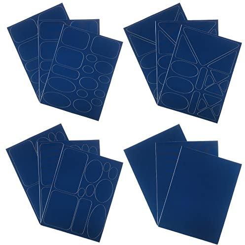 Woohome 12 Blatt Nylon Reparatur Patches Nylon Selbstklebend Patch Reparatur Patches, Selbstklebend Patch Kann für Kleidung Daunenjacke Zelt Kleidung Tasche zugeschnitten werden, Dunkelblau