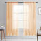 BUHUA Voile Gardinen Vorhang mit Stangendurchzug Transparent Voile Gardinen für Wohnzimmer Schlafzimmer Kinderzimmer Orange, 2er Set 175 x 140cm