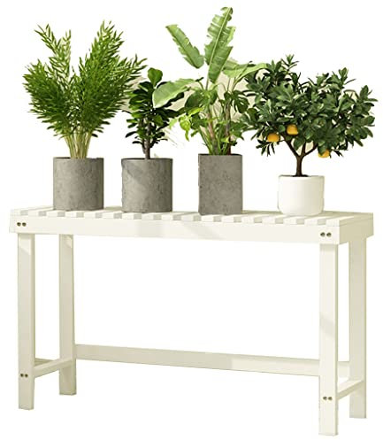 Weißer Blumenständer Aus Holz Mehrschichtiger Grünpflanzenständer Für Den Innenbereich Balkonstufen-Blumentopfregal Sukkulentenregal Gartenregal Kiefer (Color : Weiß, Size : 78x25x45cm)