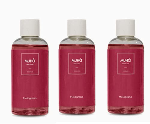 Muhà Nachfüllset für Raumduft-Diffusor, 3 Stück, 100 ml, Granatapfel