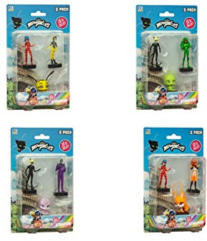P.M.I. TRADING & ENTERPRISE Miraculous Stempel mit 3D-Figur als 3er Set auf Blisterkarte 15x4,5x24 cm