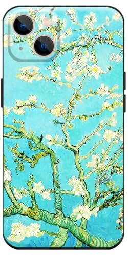 Berkin Arts Kompatible iPhone 14 Plus Hülle Silikon Cover mit Displayschutzfolie Postimpressionistische Blume (Vincent Van Gogh-Mandelblüte)