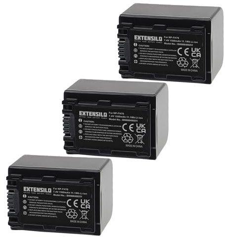 EXTENSILO 3X Batterie Remplacement pour Sony NP-FH70 pour Appareil Photo, Reflex numérique (1500mAh, 7,4V, Li-ION)