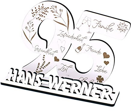 Dekolando Geschenk Geschenke 95 Jahre Deko Aufsteller mit Namen personalisiert - Zahl Zahlen 95sten Geburtstag 95er Jubiläum Tischdeko zum verschenken