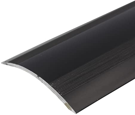 A49 61mm Anodised Aluminium Self Adhesive Door Threshold Ramp Profile - Black, 3.0m
