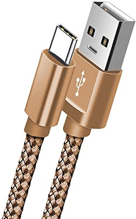Cavo USB C, cavo di ricarica rapida USB tipo C in nylon per Samsung Galaxy S23 S22 S21 S20 fe S10 S9 S8 A12 A21s A20e A51 A52 A71, Huawei P40 P30, OnePlus, Google Pixel (2 metri)
