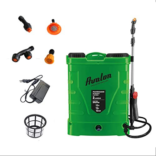 Avalon - Spruzzatore a zaino a pressione a 2 lance con batteria ricaricabile, serbatoio 16L, lance INOX