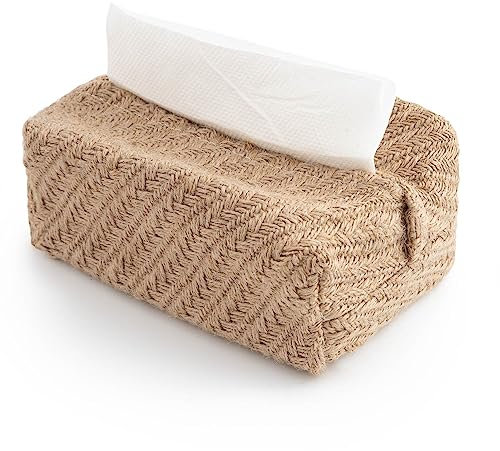 New Living Support pour boîte à mouchoirs en jute et rotin sans plastique écologique 17 x 9 x 8 cm