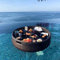 Schwimmendes Tablett für Pool Rattan Gewebtes,Luxus schwimmendes Tablett für Sommer-Pool-Partys,Black-60