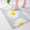 McEu Grau Badezimmerteppich Niedliche Gänseblümchen 50 x 80 cm, Badematte rutschfest Waschbar Badvorleger Absorbierende, Badezimmer Teppich Schnelltrocknend Weiche Mikrofaser Badezimmermatte