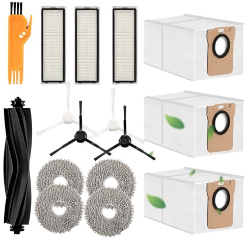 Zubehörset für Dreame L10s Ultra / L10 Ultra Saugroboter set mit 1 Hauptbürste 4 Wischtücher 3 Filter 4 Seitenbürsten 4 Staubbeutel 1 Reinigungsbürste