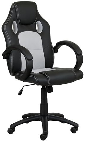 Totò Piccinni Sedia Ufficio OFFICE Girevole altezza regolabile e basculante poltrona per computer gaming con meccanismo d' inclinazione (Grigio)