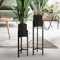 ML-Design Set di 2 Supporti per Piante Fiori Portavasi 18x18x56 cm / 20x20x76 cm in Metallo Nero Robusto Resistente alle Intemperie Piedistalli Decorativi Moderni Fioriere da Terra per Interni/Esterni
