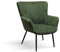 PAZZO DESIGN Poltrona Titti, Set Da 1, Verde, Poltrona Tessuto, Poltrona Relax, Poltrona Design, Poltrona Lettura, Gambe Metallo Nere - id_2048