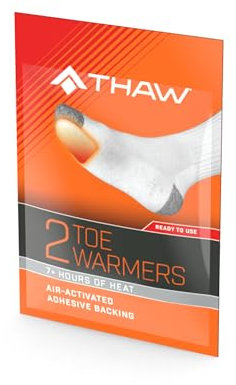 THAW Einweg-Zehenwärmer - Für Winterspaziergänge, Wandern, Camping, Outdoor-Sport, Reisen, Trekking - 40 Stück