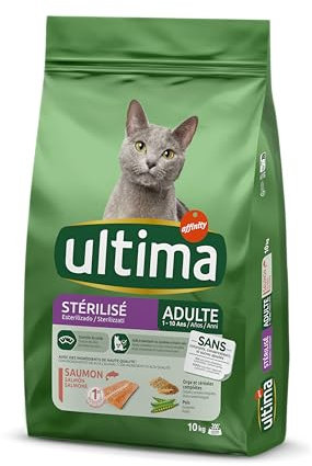 Ultima Sterilisiert Adult Lachs, Trockenfutter für Katzen, 10 kg