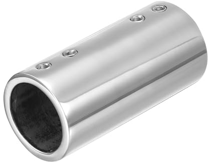 sourcing map Connecteur de raccord de tuyau droit, en acier inoxydable 316, connecteur de tube à 2 voies 70 mm de long, pour rampe de main courante de 25 mm OD