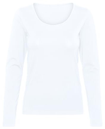 VERO MODA Women's Vmlulu LS U-Neck Top JRS Ga Noos Long-Sleeved Shirt, Bright White, M