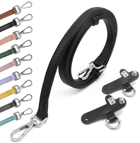 PU Leder Schulterriemen für Minitaschen Taschengurte Terrakotta Tragegurte für Taschen Tragegurt für Longchamp Damen Bag Strap schwarz