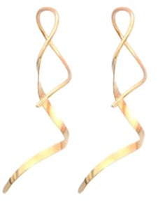 Katyjun Ohrringe Gold hängend, Handmade:Ohrring, Quasten Spiraldraht Ohrhänger für Damen