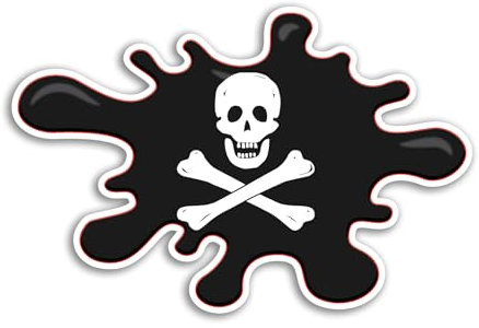 2 adesivi in vinile con bandiera Jolly Roger da 15 cm – nave pirata, teschio, ossa incrociate, viaggi, vacanze, bagagli, schizzi, scrapbooking, adesivo #81920