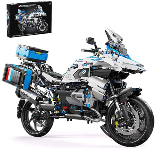 NUOJIAYING Technik Motorrad Bausteine für R1250 GS, 2369 Teile 1:5 Technik Motorrad Bausteine Bausatz, Rennen Motorrad Konstruktionsspielzeug