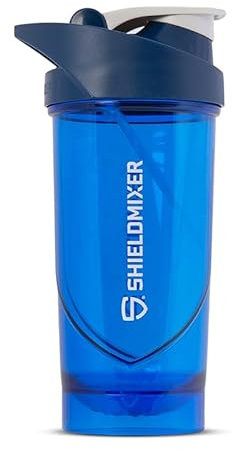 Shieldmixer Hero Pro Classic Shaker Logo Blue - BPA-frei - Gym-Zubehör - Eiweiss-Shaker - Fitness-Trinkflasche - Blau - 700ml